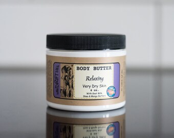 Goat Milk Body Butter | Relaxing | 4oz. | Great for Dry Cracked Fingers and Feet | Lasts Through Hand Washings | Natural Skincare