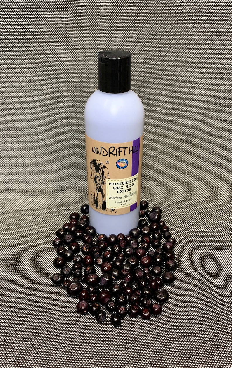 Montana Huckleberry | Goat Milk Lotion | 8oz. | All Over Body Moisturizer | Natural Mosquito Repellant | Natural Skincare image 2