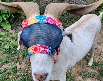Goat/Sheep Fly Masks - with & w/o Horns - Dual Adjustable - Made to Order - Made to Order!
