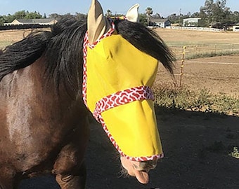 Fly Mask w/ Ears & Removable Nose Piece - Made to Order! - Horse, Donkey, Mule
