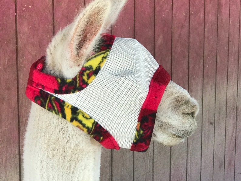 Alpaca /Llama/Cria - Fly Mask Dual Adjustable - Made to Order!