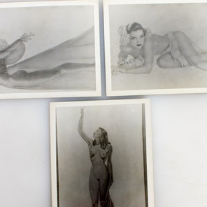 Vintage 1940s Pinup Images//Photo & Drawing, set of 3