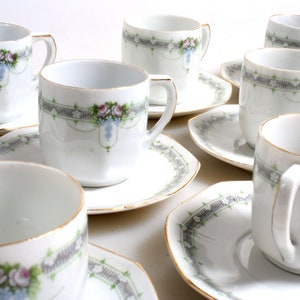 Weimer Germany Tea Set, 12 Cups//Porcelain//Collectible