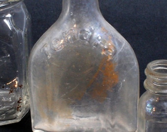 Vintage medicijnflessen, set van 3//Glazen fles//Doorzichtige fles//Apotheek