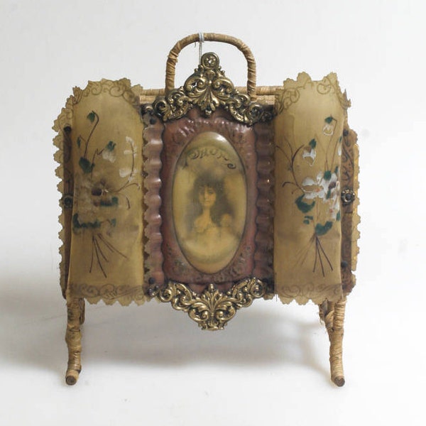 1890's Rare Vintage Stereoscope Card Holder with 4 Stereo Cards//Napkin Holder//Home Decor