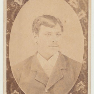 Young Man w/ Patchy Mustache and Anger in His Eyes. CDV. Pennsylvania.