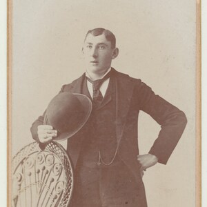 Surprised Young Man w/ Hand on His Hip. CDV.
