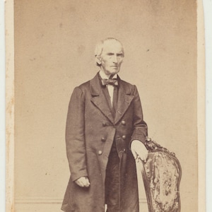 Older Man Standing w/ a Posing Brace. CDV. Easton, Pennsylvania, United States.