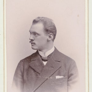 Distracted Man w/ Faraway Gaze and Wispy Hair. CDV. Dusseldorf, Germany.