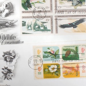 1970 Wildlife Stamps//Collectible Stamps//Flower Stamps//Vintage Stamps