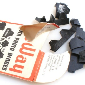 Vintage Cloth Photo Hinges//Scrapbooking//Photobook Hinges//Black Hinges