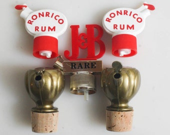 Set di 5 beccucci versatori per liquori vintage //Prodotti da bar //Beccuccio versatore per rum
