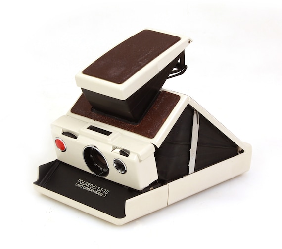 Vintage Polaroid SX-70 Land Camera Brown Leather Folding Instant