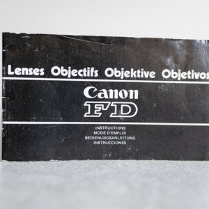 Canon FD Lenses System Instructions Manual Guide Book