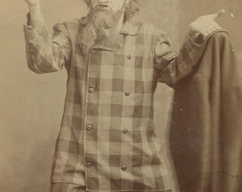 Vintage Cabinet Card Photo Chicago Theater, Exasperated Costume Portrait,