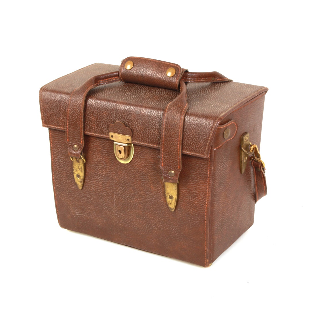 Vintage Brown Leather Camera Outfit Hard Case - Etsy