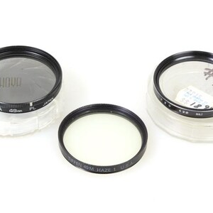 49mm Filters (3) UV/ Haze Polarizer Close Up +1