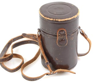 Estuche de cuero para objetivo de 135 mm y 3,5 mm