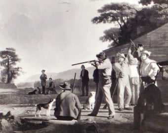 The Big Gun Hunt, Antique Illustration On Glass//reuse Light