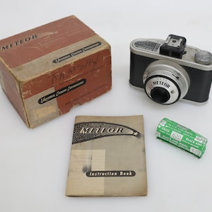 Vintage Meteor Universal Camera with Film Inside Camera and Extra Roll 620 Film