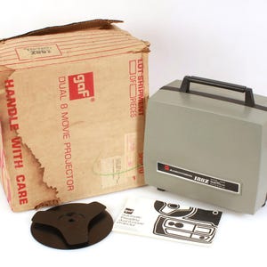 GAF Dual Super 8 & 8mm Film Projector W/ Take Up Reel and Bulb
