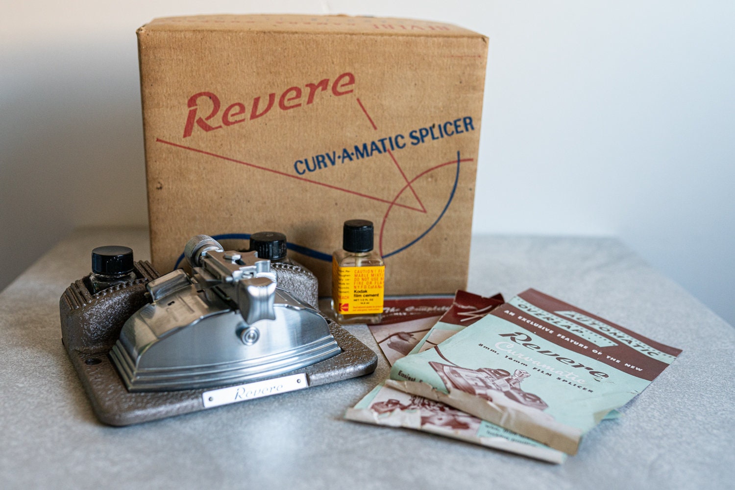 Revere Curv-a-matic Film Splicer W/ Cement in Original Box - Etsy