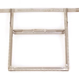 May include: A silver metal frame with the text "KODAK FILM AND PLATE MAKING MACHINE NO. 4A 4X5" printed on the top. The frame has a sliding mechanism in the middle.