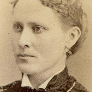 Woman, Tight Braided Hair, Ornate Shaw. Cdv. Lima, Ohio.