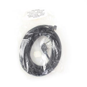 May include: A black 15-foot straight cable, coiled and packaged in clear plastic. The cable has a plug on one end and a connector on the other. The packaging includes text that reads "10 to PC".