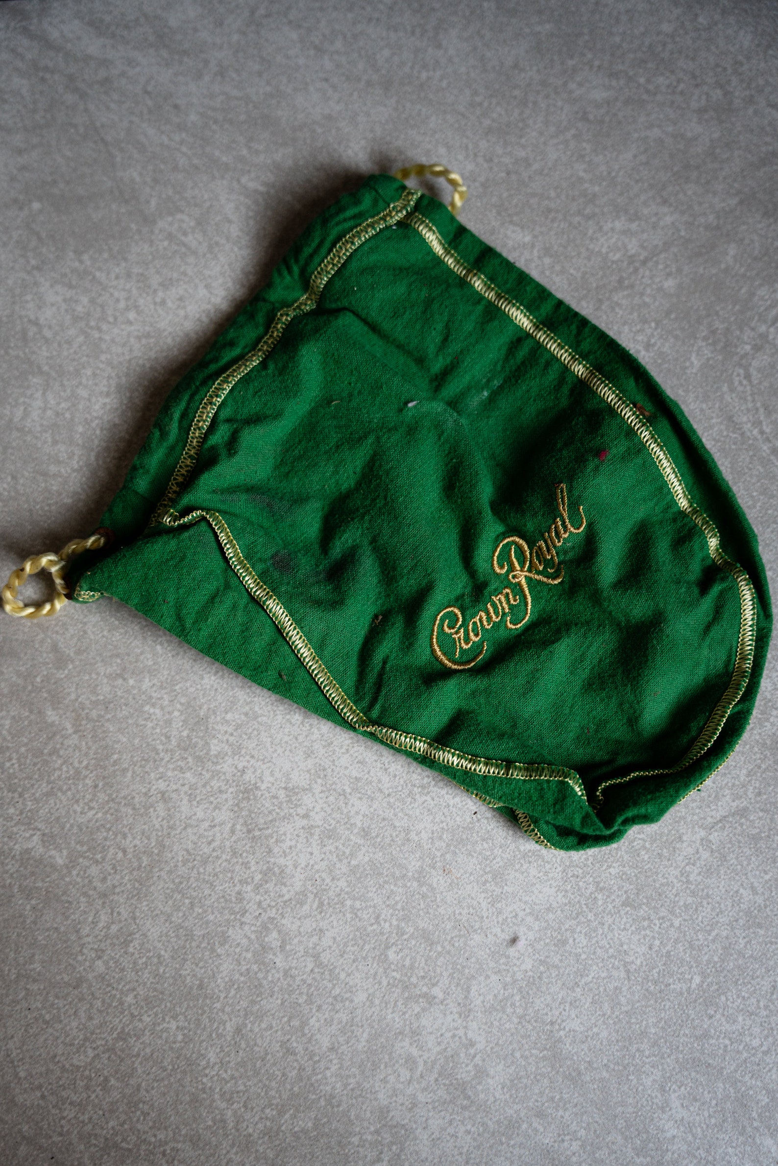 Vintage Crown Royal Drawstring Bag Green Etsy