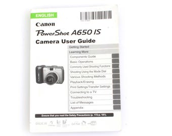 Canon PowerShot A650 IS User Guide