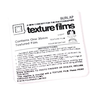 Darkroom 35mm Texture Screen for Darkroom Printing, Burlap Pattern