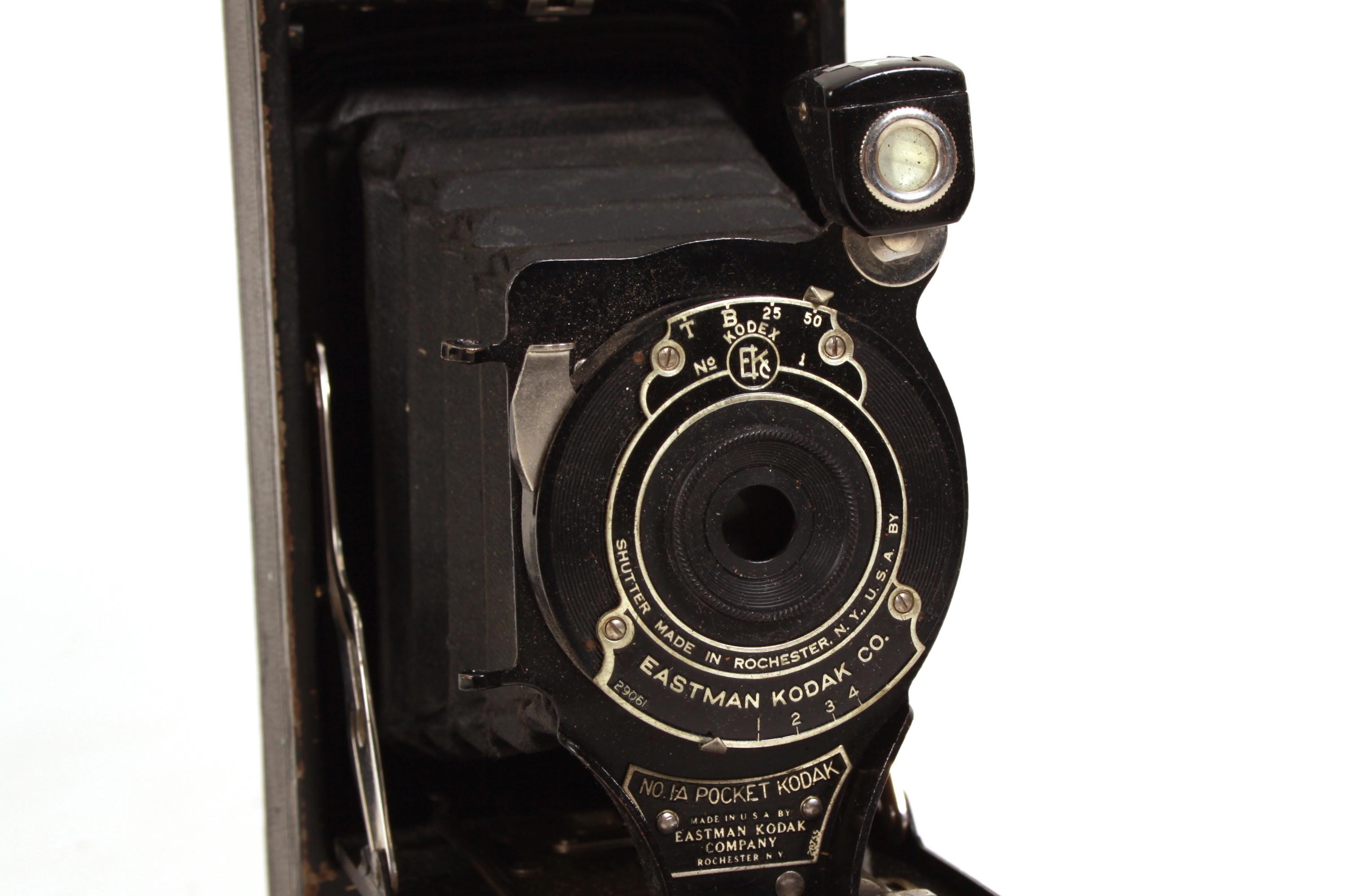 No. 1A Pocket Kodak Art Deco Bellows Camera W/ Original