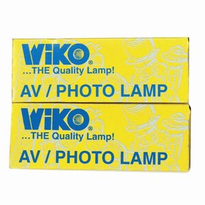 May include: Two yellow boxes stacked on top of each other with the text "WIKO...THE Quality Lamp! AV/PHOTO LAMP" in blue letters.