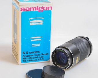 Objetivo Samigon 70-140 mm f/3.8 para Olympus en su caja original