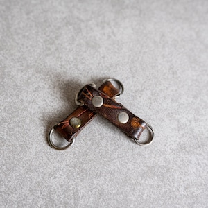 Vintage Patterned Leather Camera Strap Protectors - Circa 1960s
