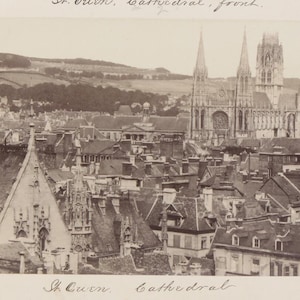 8x10 Reprint, St Ouen Cathedral And Rooftops. Rouen, France.
