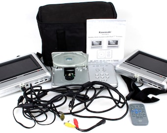 Kawasaki PVS1965 Portable DVD System W/ 2 6.5 Screens, Case