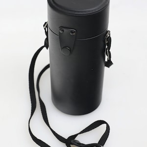 Vintage Black Leather Case Thermos Hunting Tamron Nikon Nikkor