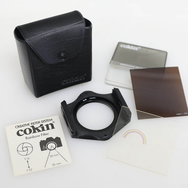 Cokin Holder and 49mm Ring with Sepia (A005) and Rainbow (A195) Filters in Case