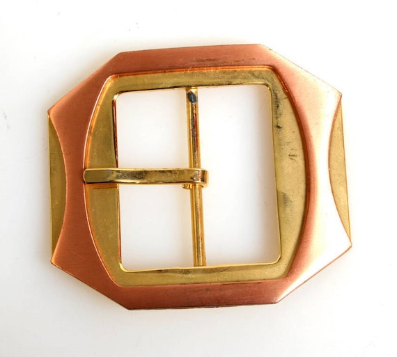 Buy Vintage Brass & Copper Belt Buckle, Women display picture 1