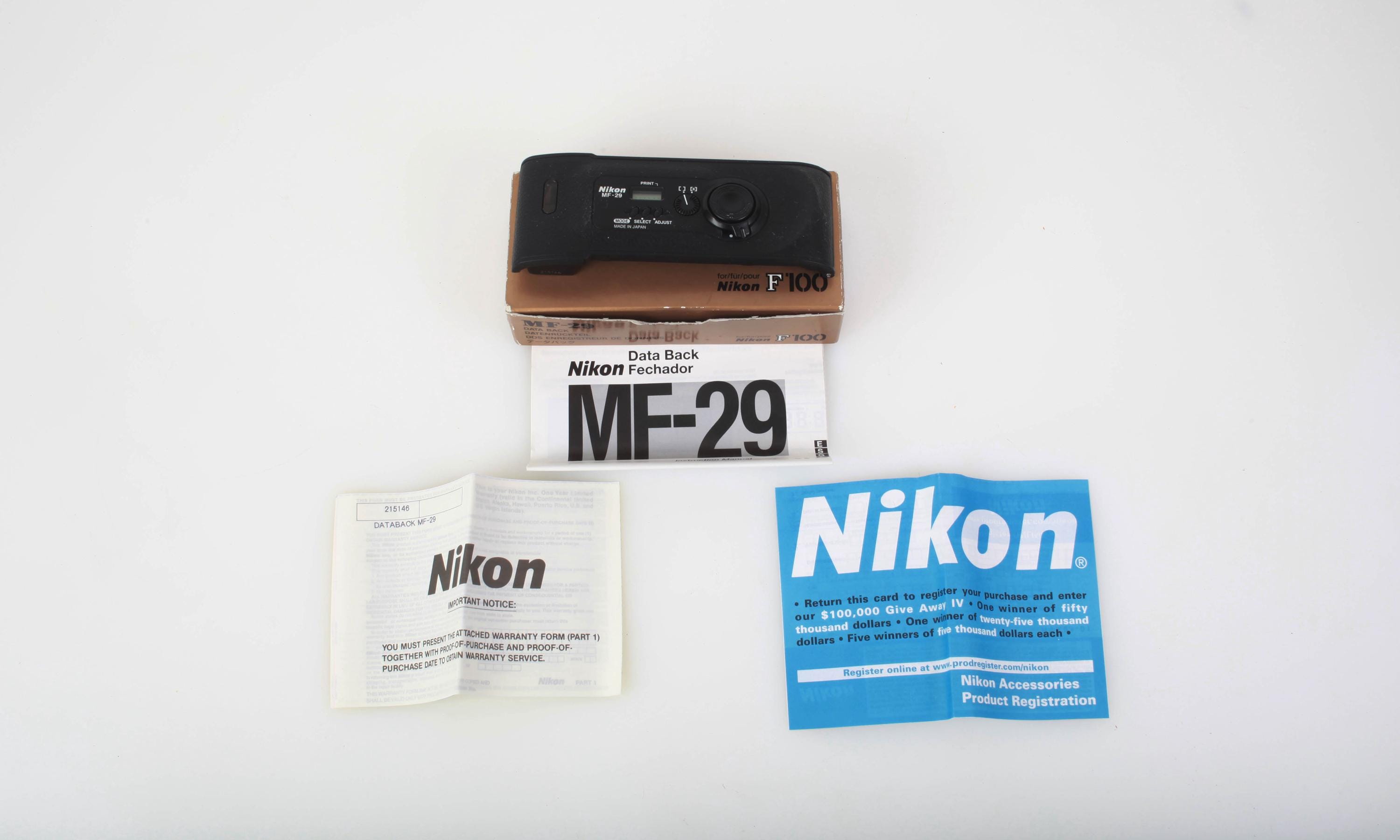 Nikon MF-29 Data Back for Nikon F100 in Box With Instructions - Etsy