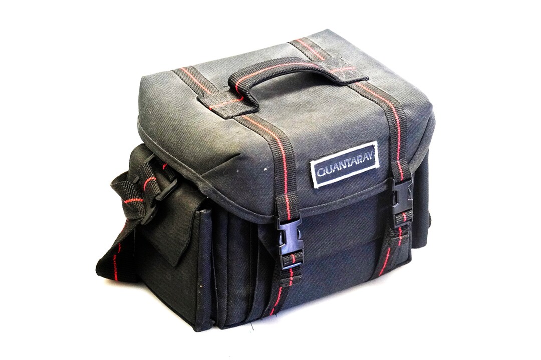 1970s Quantaray Camera Bag Black With Shoulder Strap Etsy