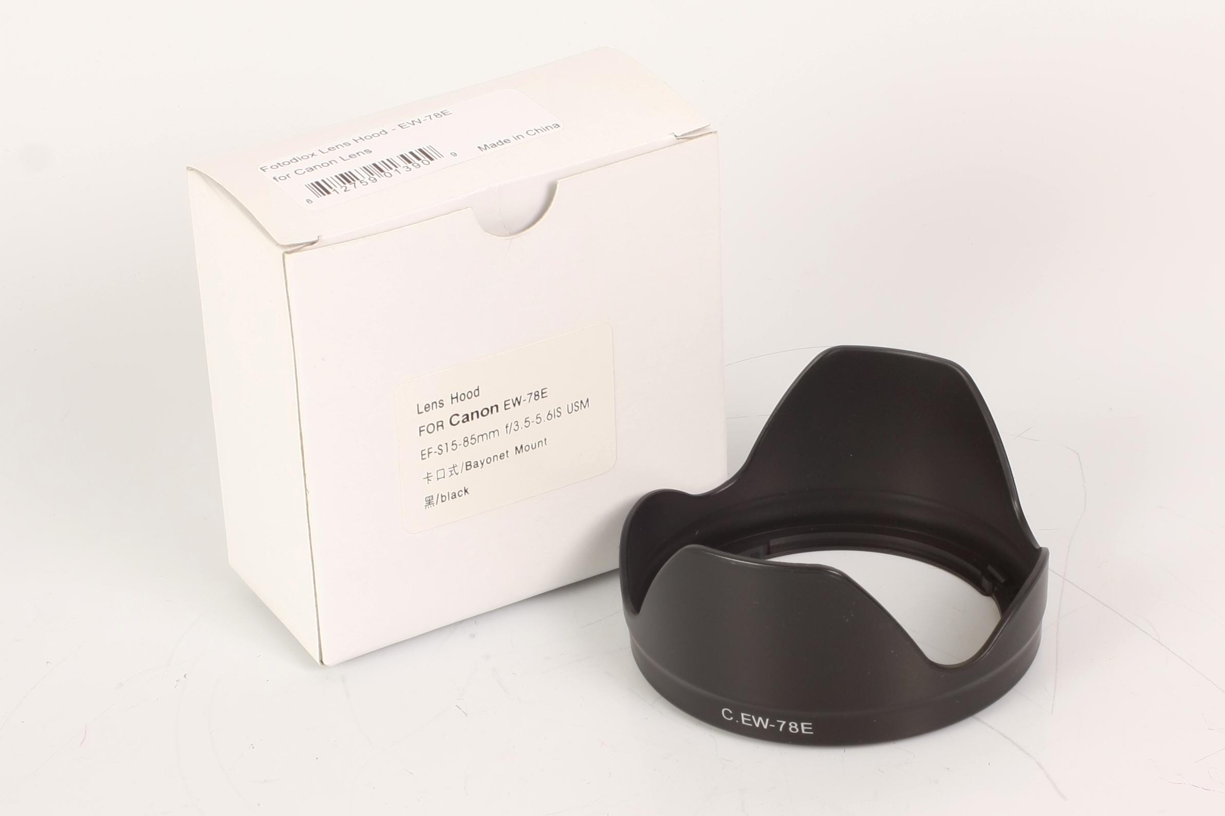 Fotodiox EW-78E レンズフード Canon EF-S 15-85 mm F/3.5-5.6 USM用
