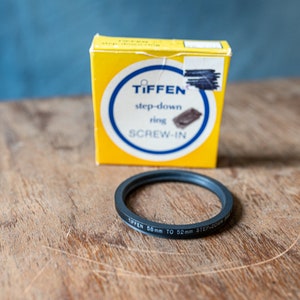 Tiffen 58mm to 52mm Step Down Ring in Box, New Old Stock