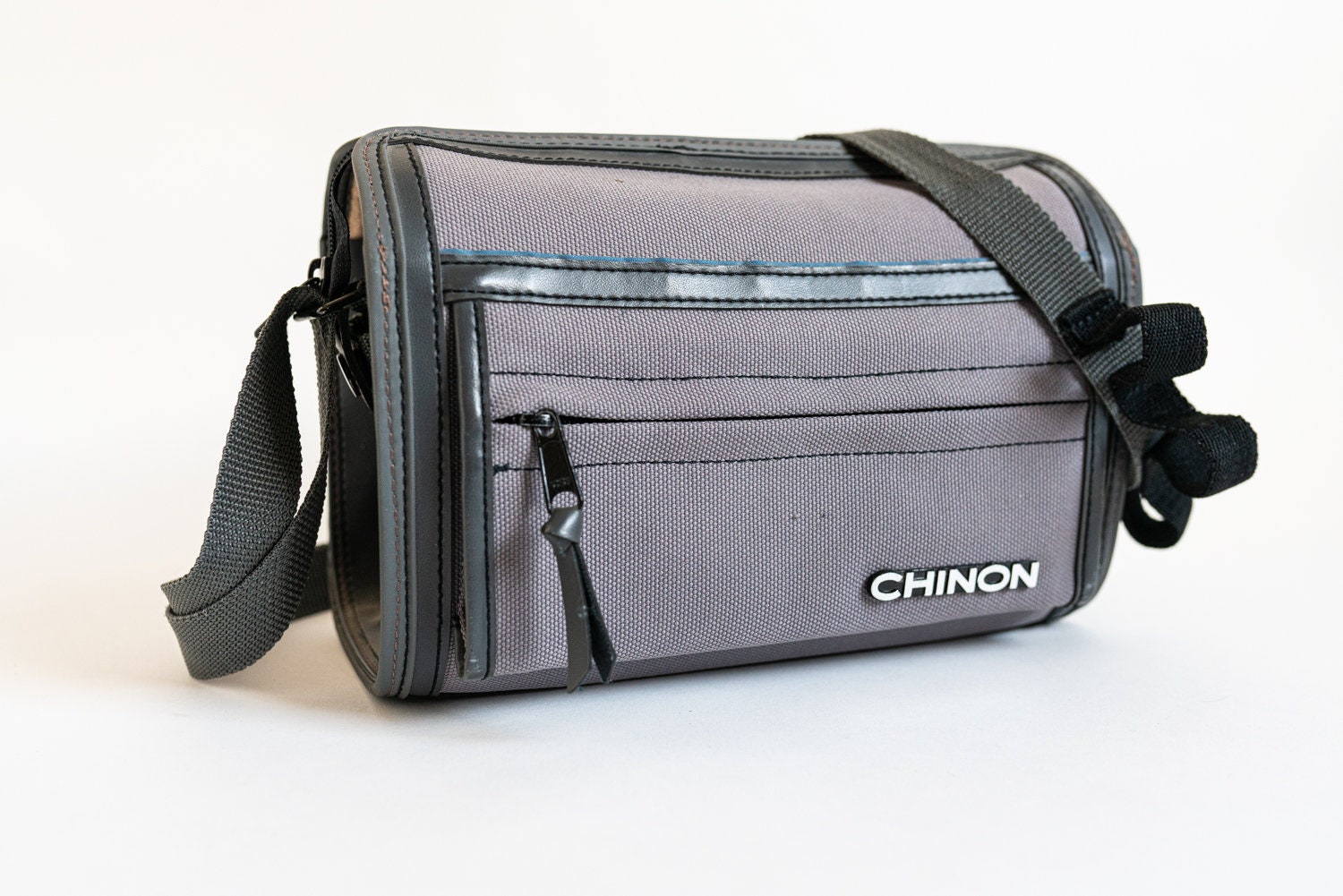 Vintage Grey Chinon Camera Bag w/ Strap - Circa 1970s
