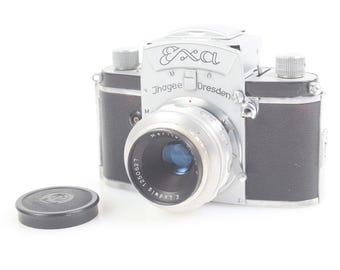 Vintage Ihagee Exa Version 2 1955 Camera w/50mm Meritar Lens WORKING