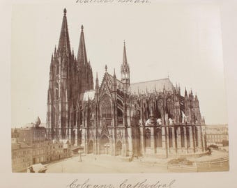 Vintage Cologne Cathedral, Iconic Silhouette Wall Art, (8x10 Reprint)