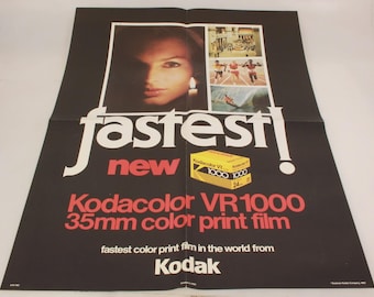 Vintage Kodak Kodacolor Vr 1000 Film Poster - Nos
