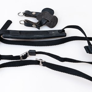 Vintage Black Cloth Minolta Camera Strap w/ Protectors - SRT Series